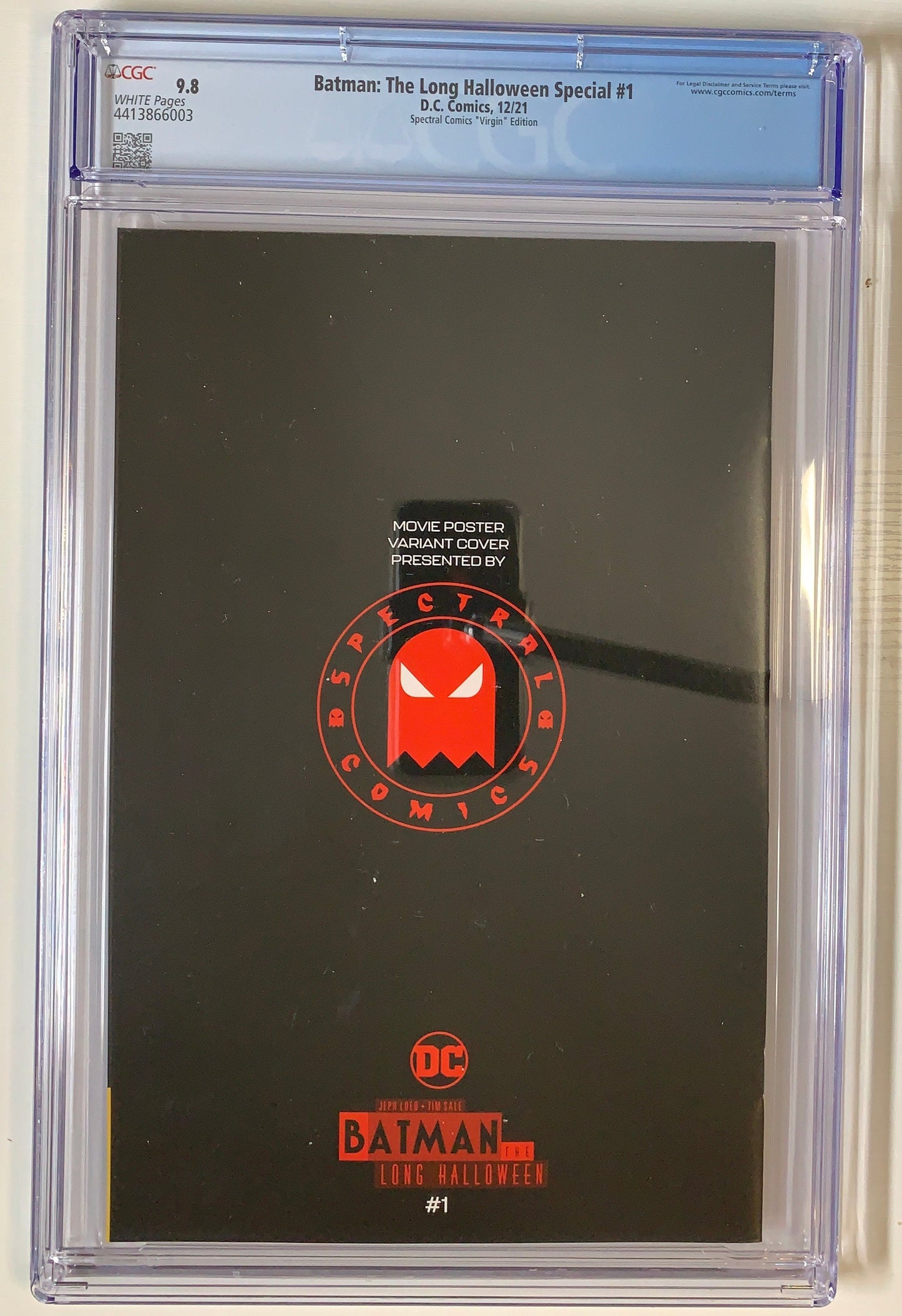 Batman: The Long Halloween Special CGC 9.8 Spectral Comics Virgin Edition graded modern comic back cover