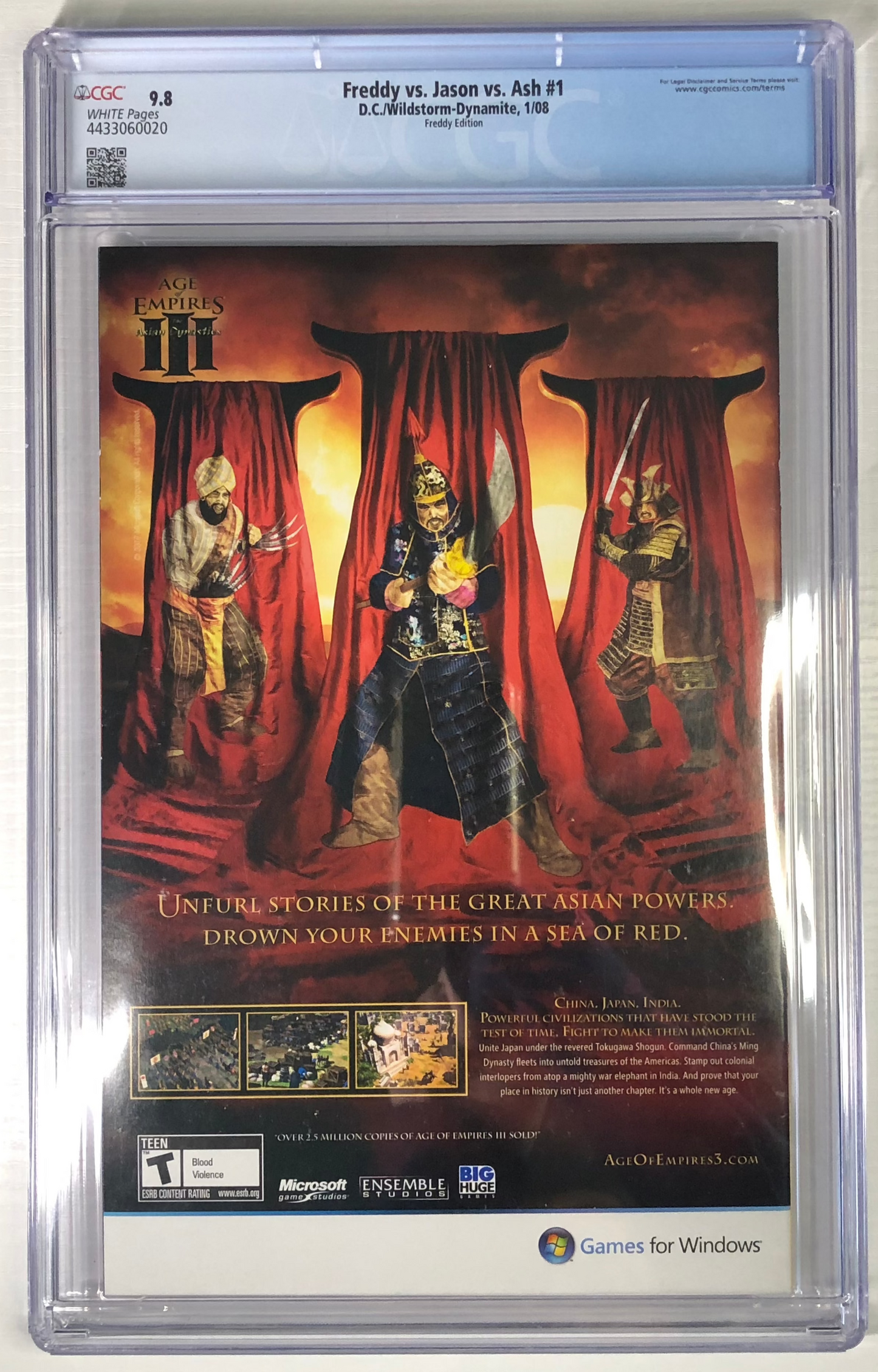 Freddy vs. Jason vs. Ash #1 CGC 9.8 comic book collectible horror slab graded back