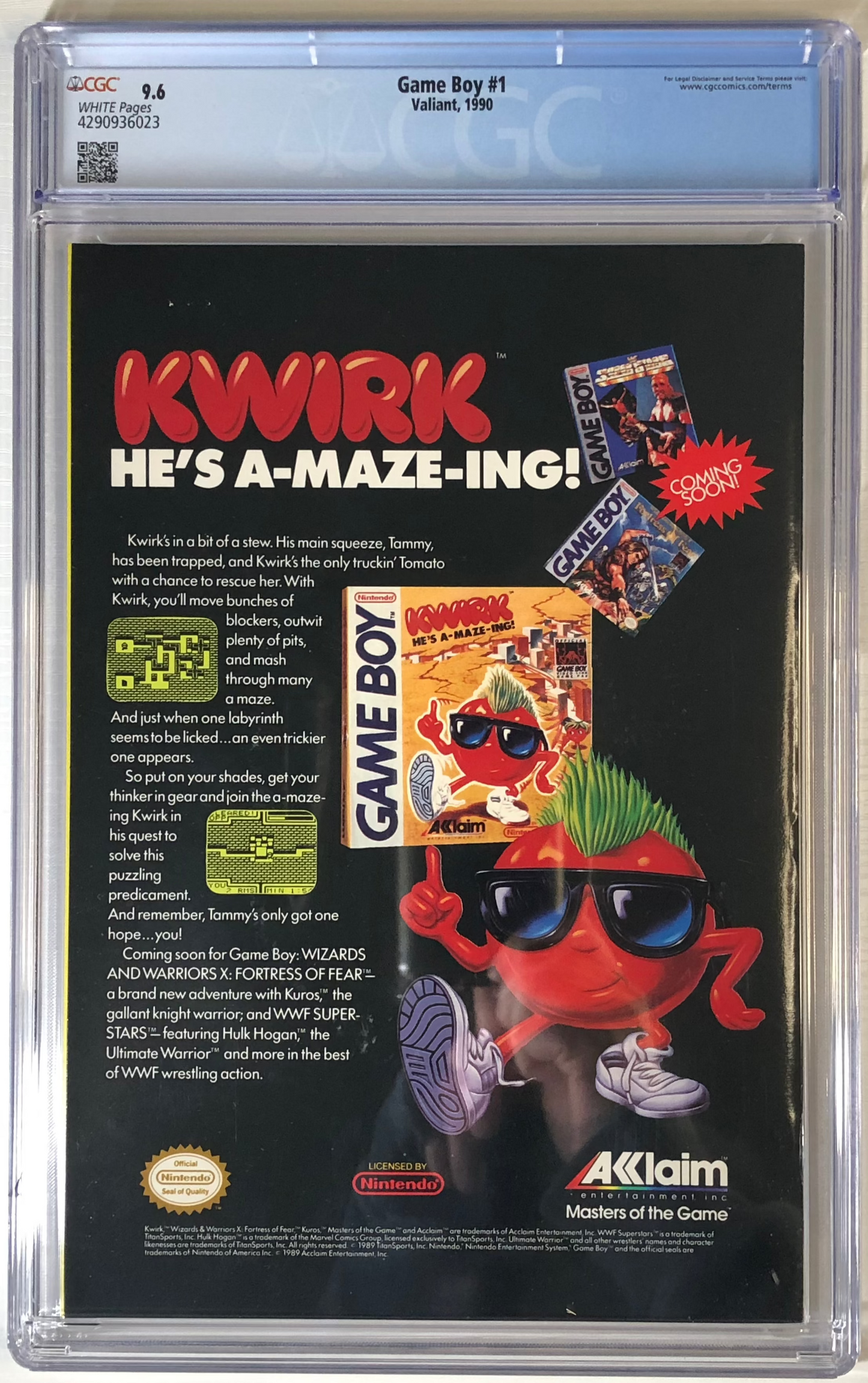 Game Boy #1 CGC 9.6 graded comic book slab mario Back 1990