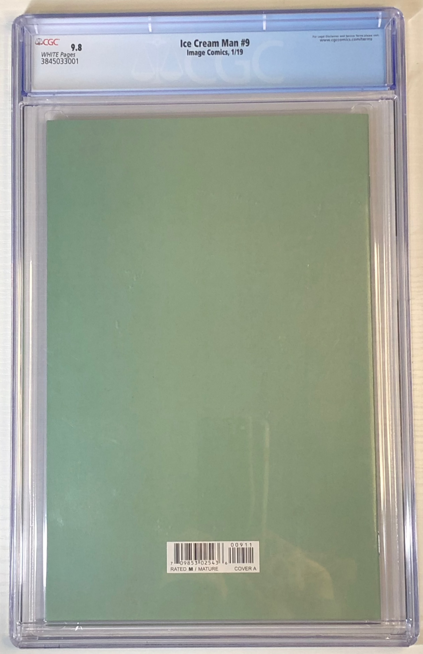 Ice Cream Man #9 - CGC 9.8 graded comic book collectible slab back