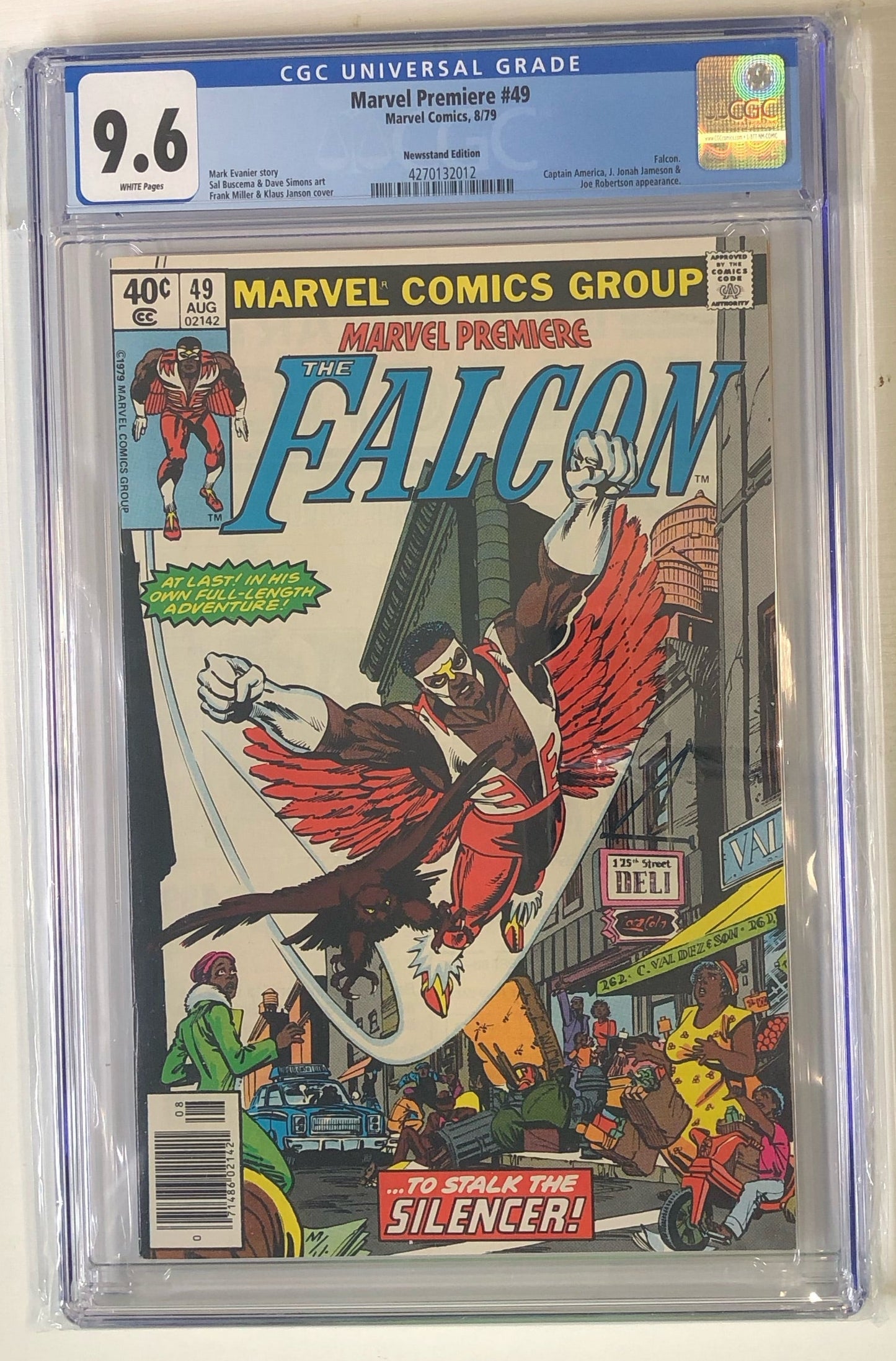 Marvel Premiere #49 - CGC 9.6 - Newsstand graded comic book front first solo featuring falcon