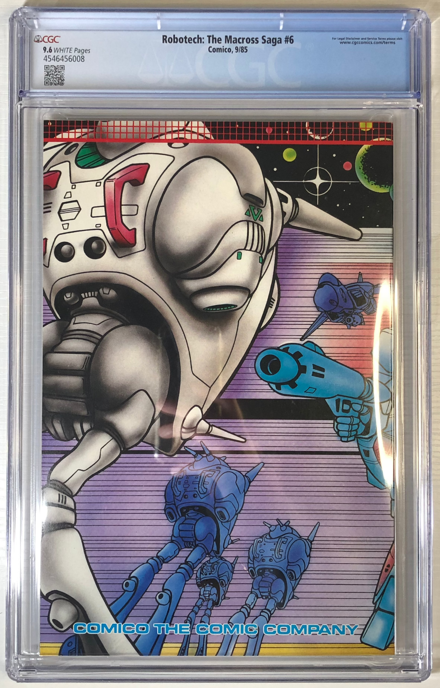 Robotech: The Macross Saga #6 CGC 9.6 brozne age graded comic book slab Back