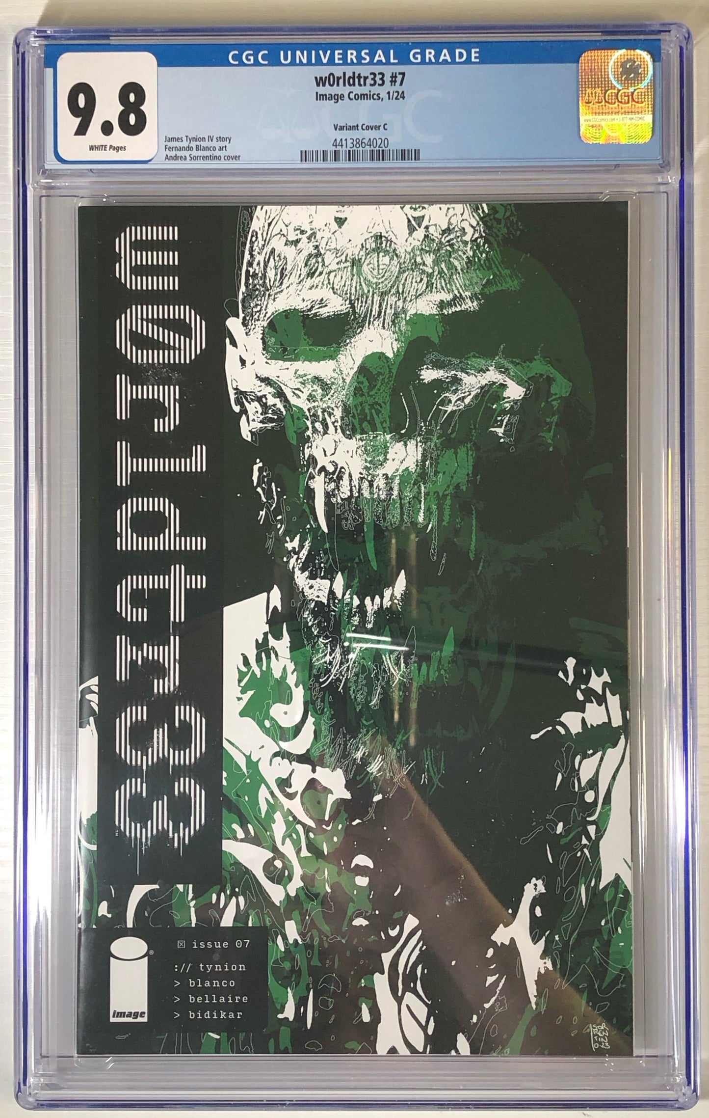 W0rldtr33 #7 CGC 9.8 Variant Cover C Worldtree graded comic book slab front