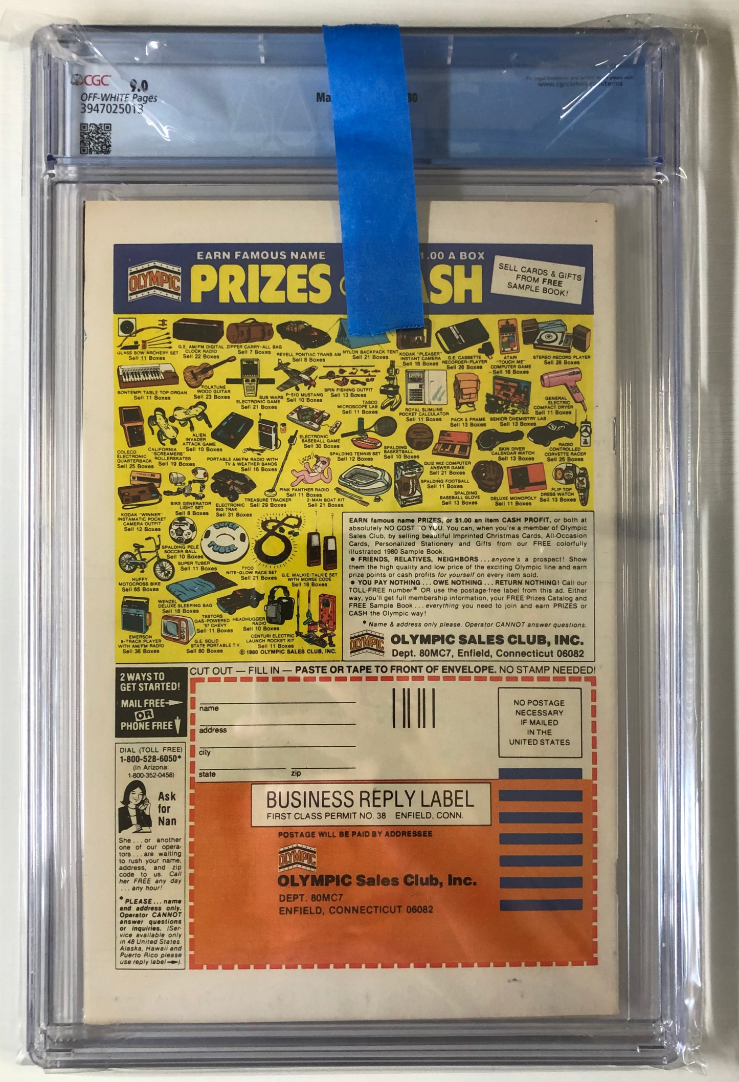 X-Men #138 CGC 9.0 graded bronze comic book key back