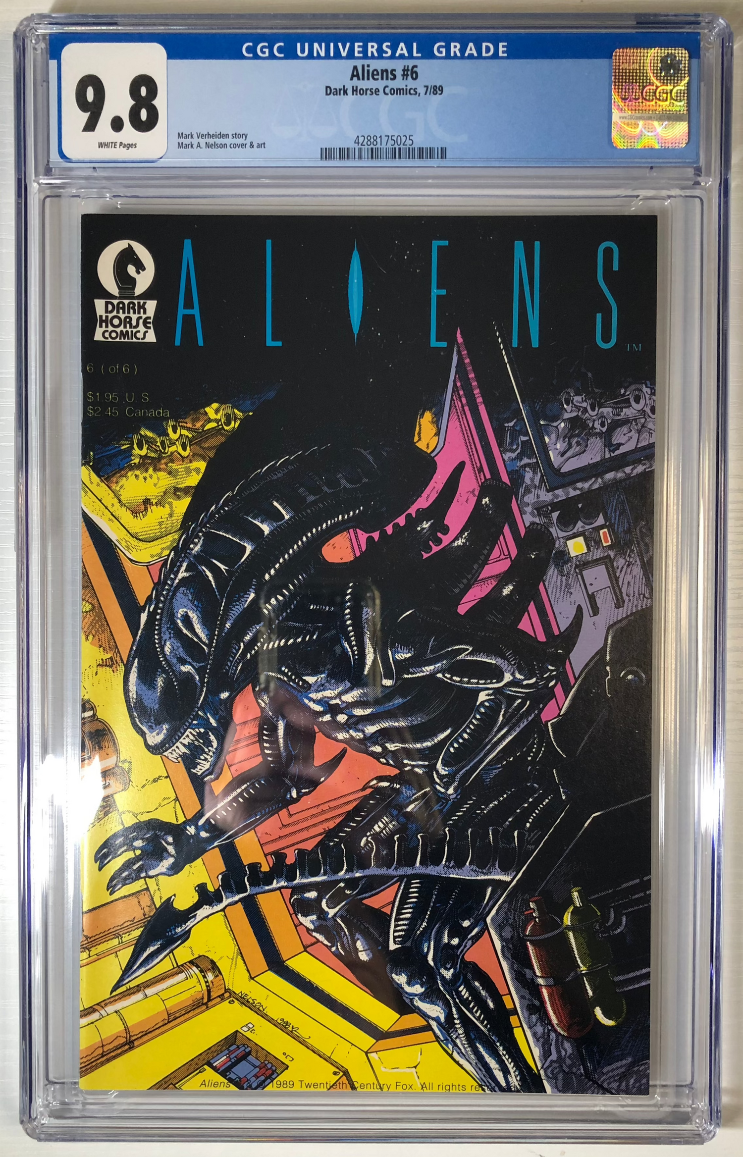 Aliens #6 CGC 9.8 graded comic book slab dark horse comics collectible front