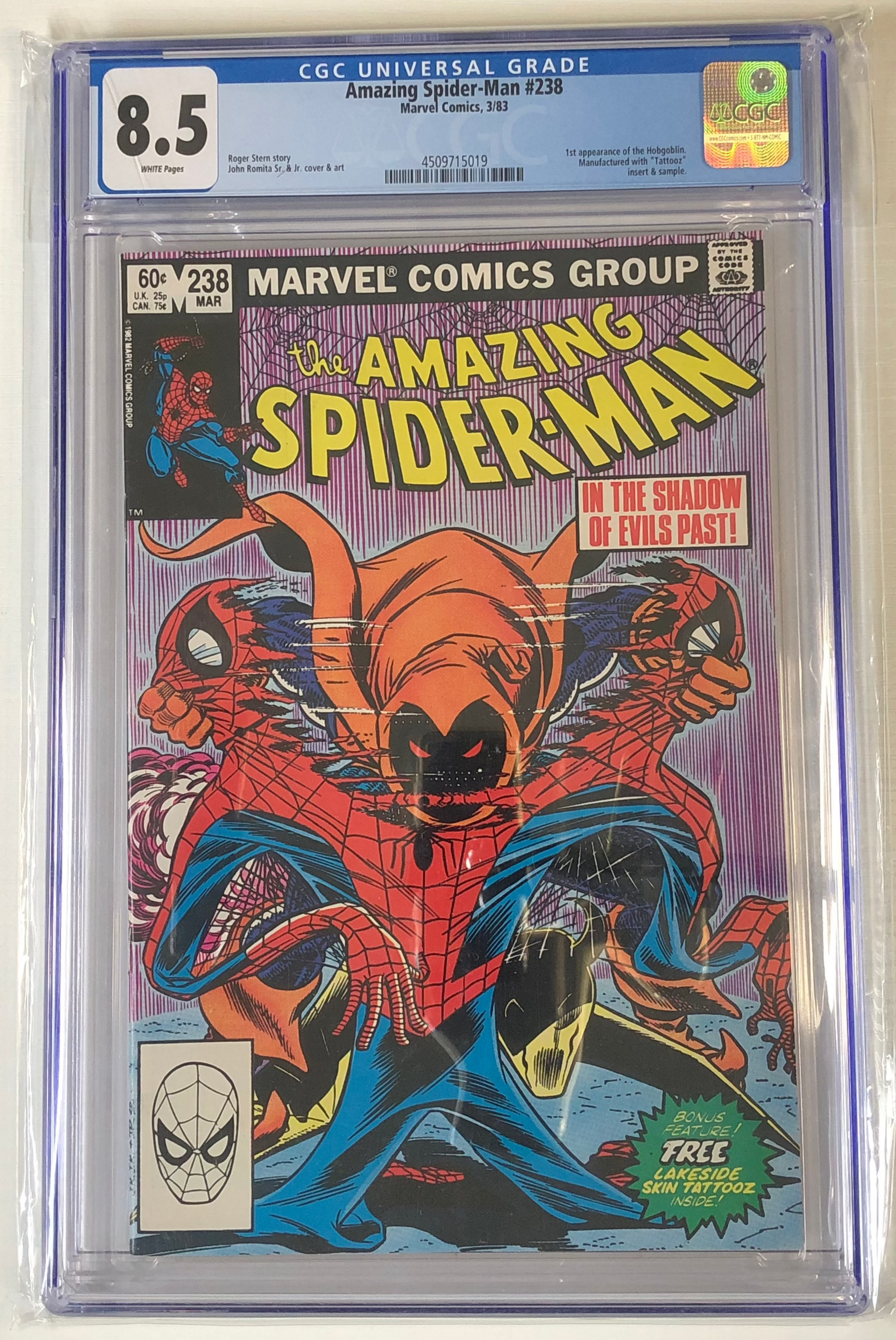 Amazing Spider-Man #238 CGC 8.5 graded comic book Hobgoblin key issue slab front