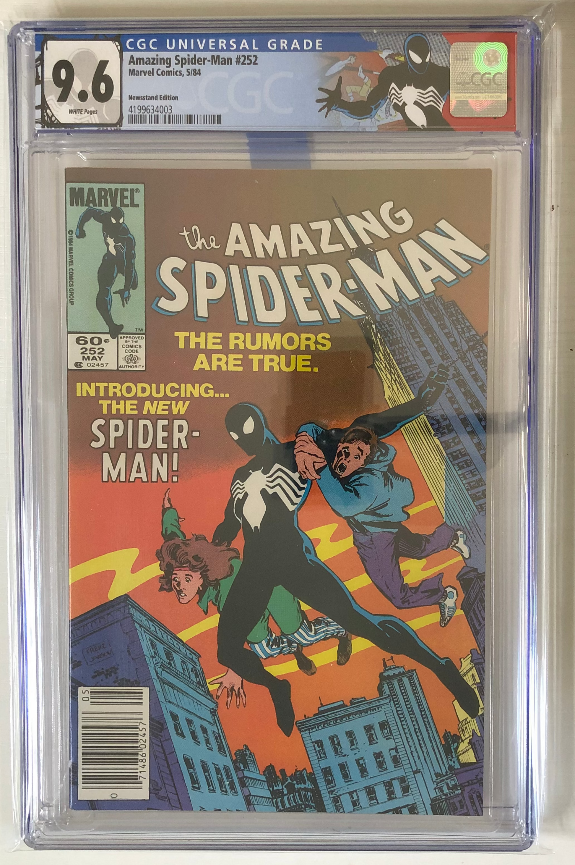 Amazing Spider-Man #252 CGC 9.6 - Newsstand Custom Label Bronze Age Graded Comic Book front key Custom Label