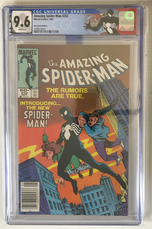 Amazing Spider-Man #252 CGC 9.6 - Newsstand Custom Label Bronze Age Graded Comic Book front key Custom Label