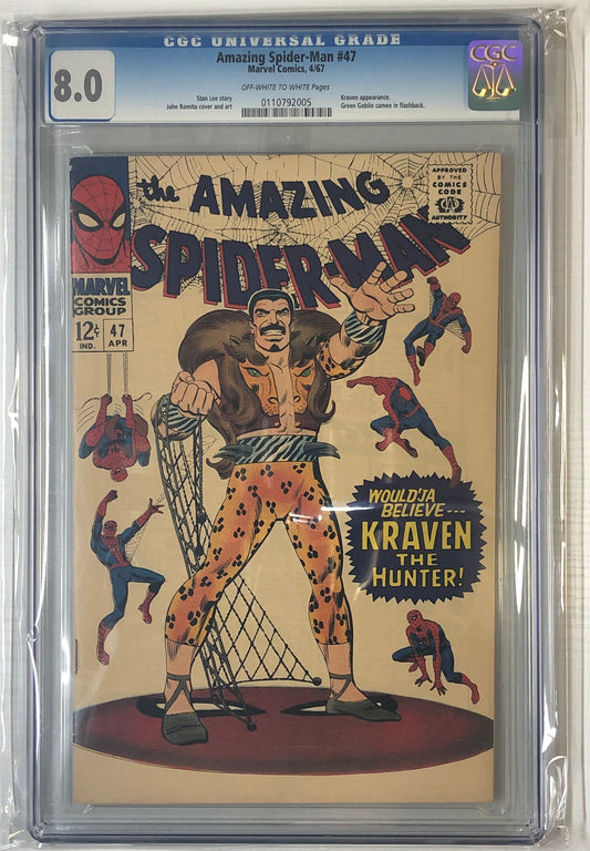 Amazing Spider-Man #47 CGC 8.0 Silver age comic book slab graded comic book front 1967