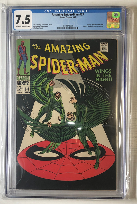 Amazing Spider-Man #63 CGC 7.5 graded comic book front cover