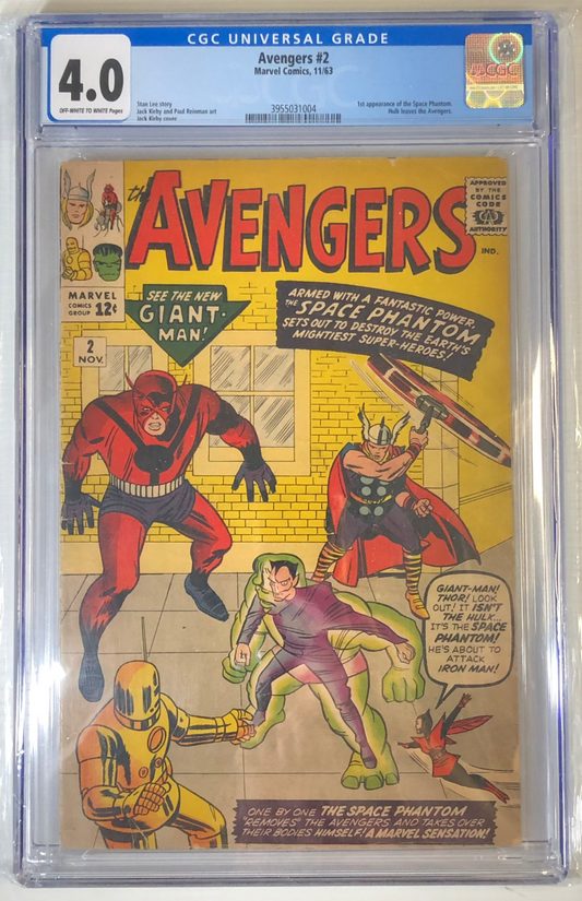 Avengers #2 CGC 4.0 Graded comic book slab Thor Iron Man Front