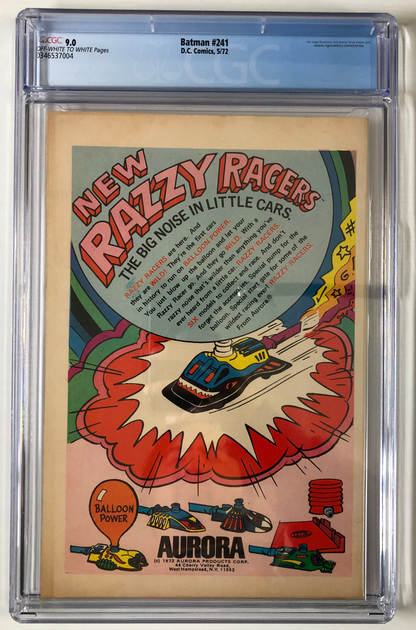 Batman #241 CGC 9.0 Neal Adams bronze age graded comic book key Back