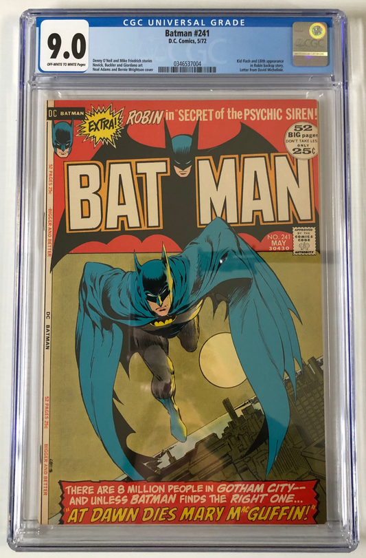 Batman #241 CGC 9.0 Neal Adams bronze age graded comic book key front