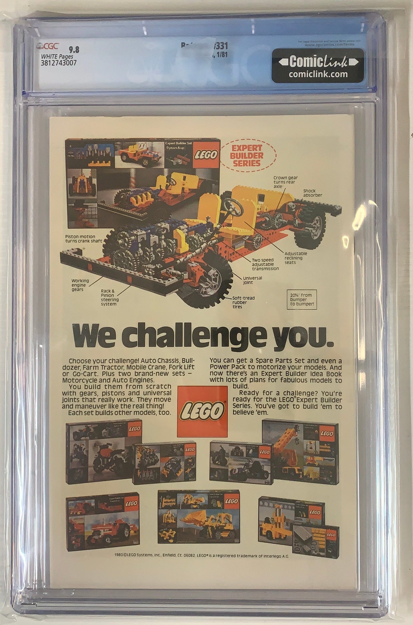 Batman #331 - CGC 9.8 Bronze age graded comic books back cover