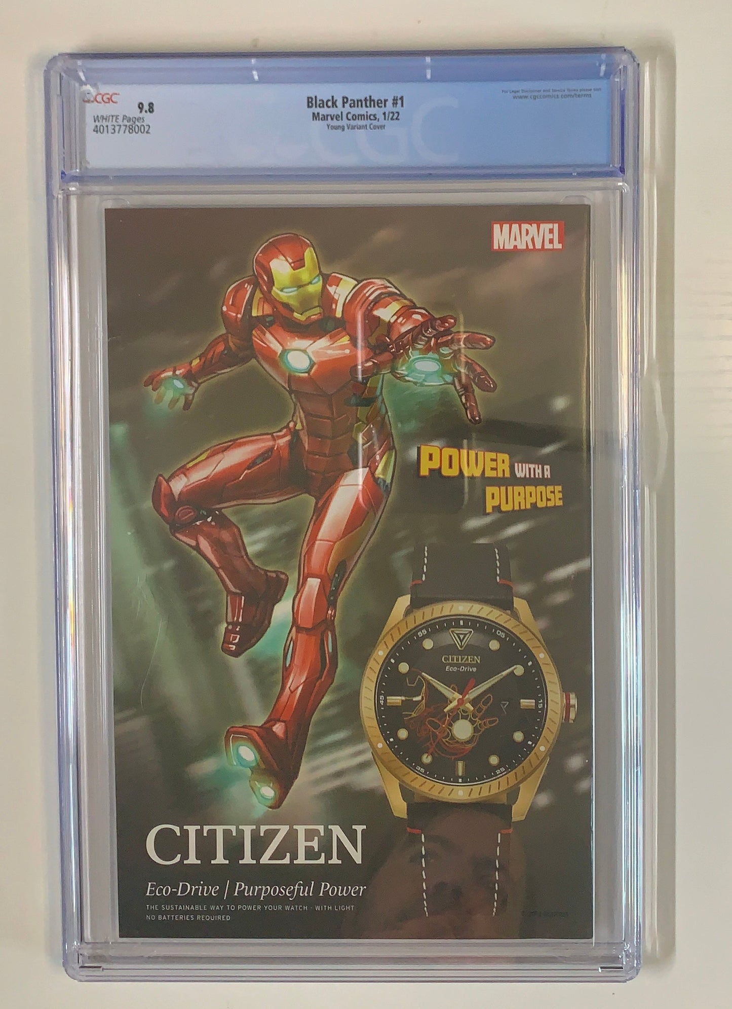 Black Panther #1 - CGC 9.8 - Young Variant Cover Graded Modern Comic Back