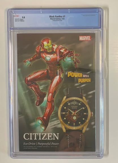 Black Panther #1 - CGC 9.8 - Young Variant Cover Graded Modern Comic Back