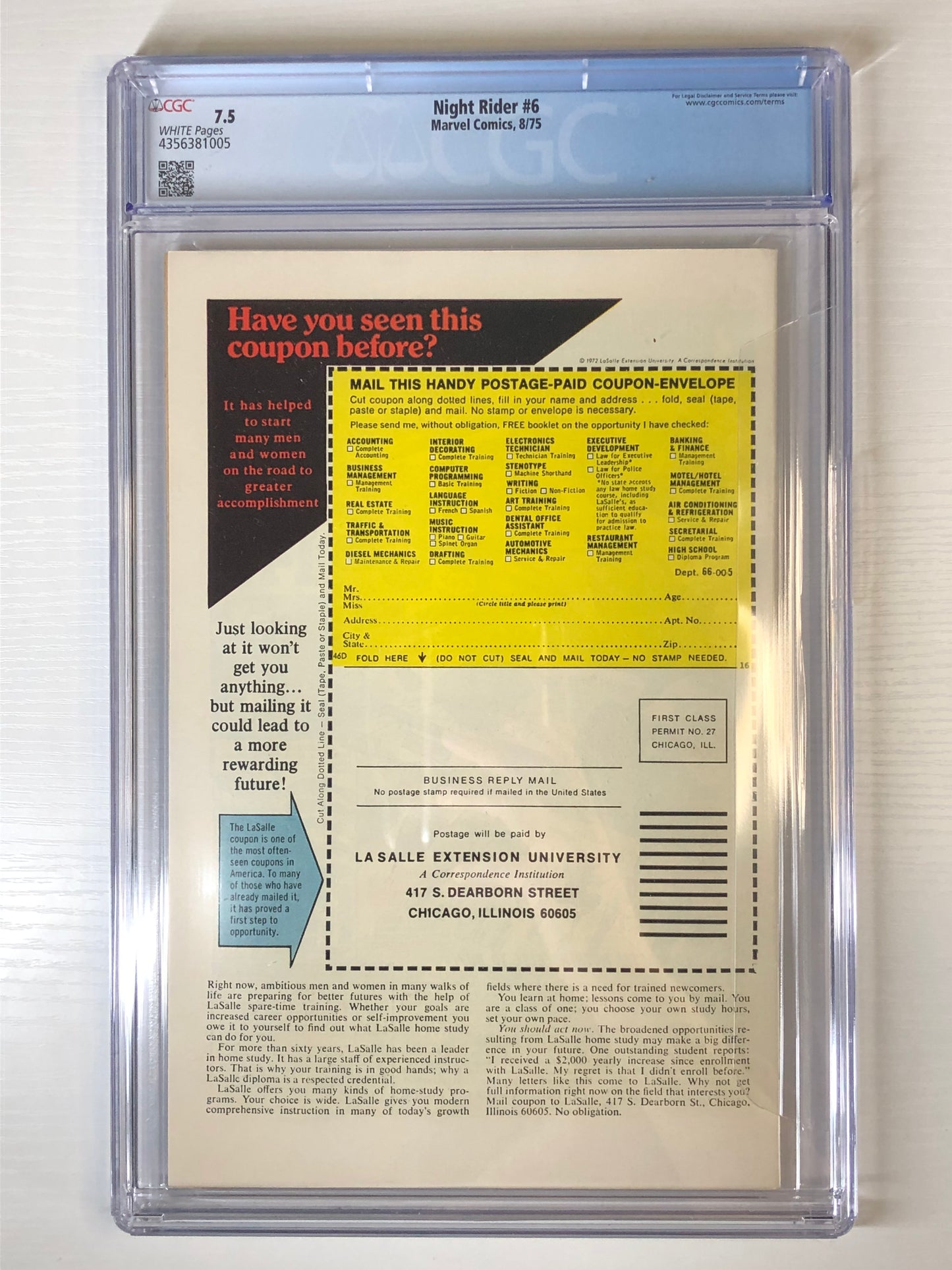 Night Rider #6 CGC 7.5