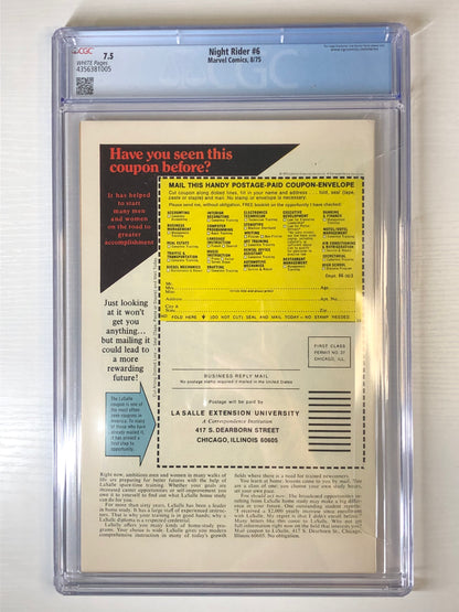 Night Rider #6 CGC 7.5