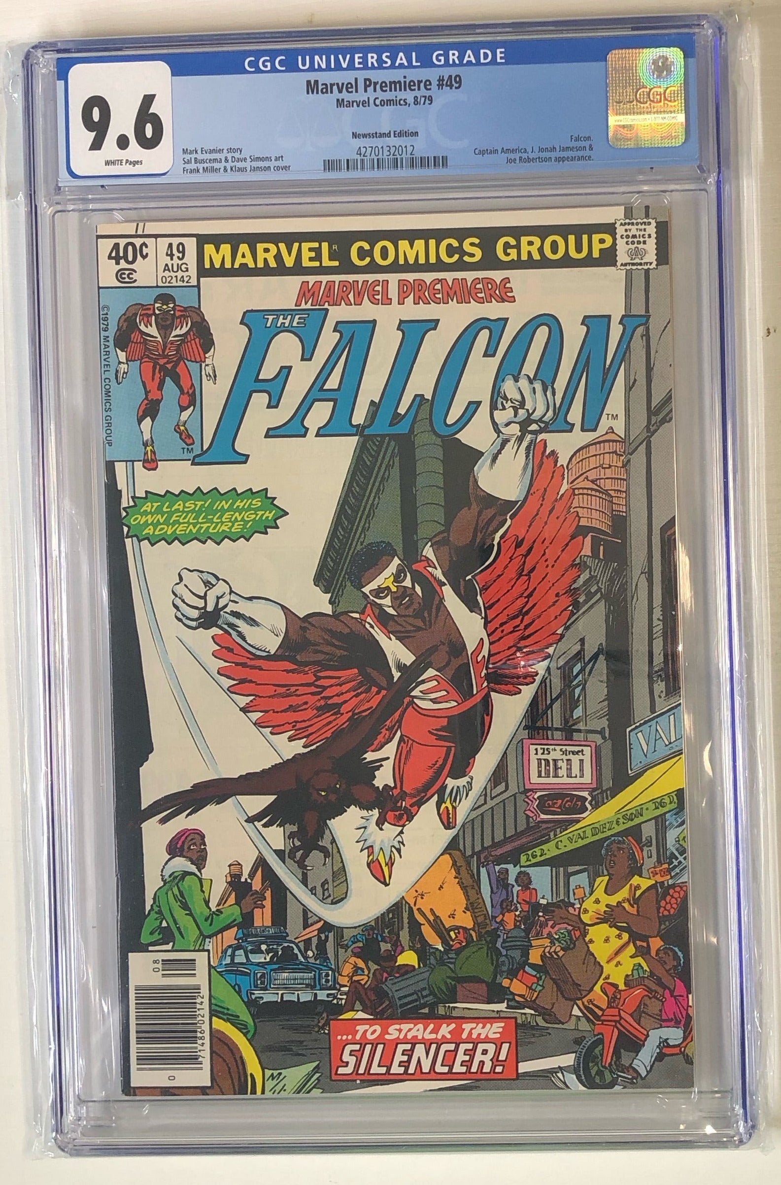 Marvel Premiere #49 - CGC 9.6 - Newsstand graded comic book front first solo featuring falcon