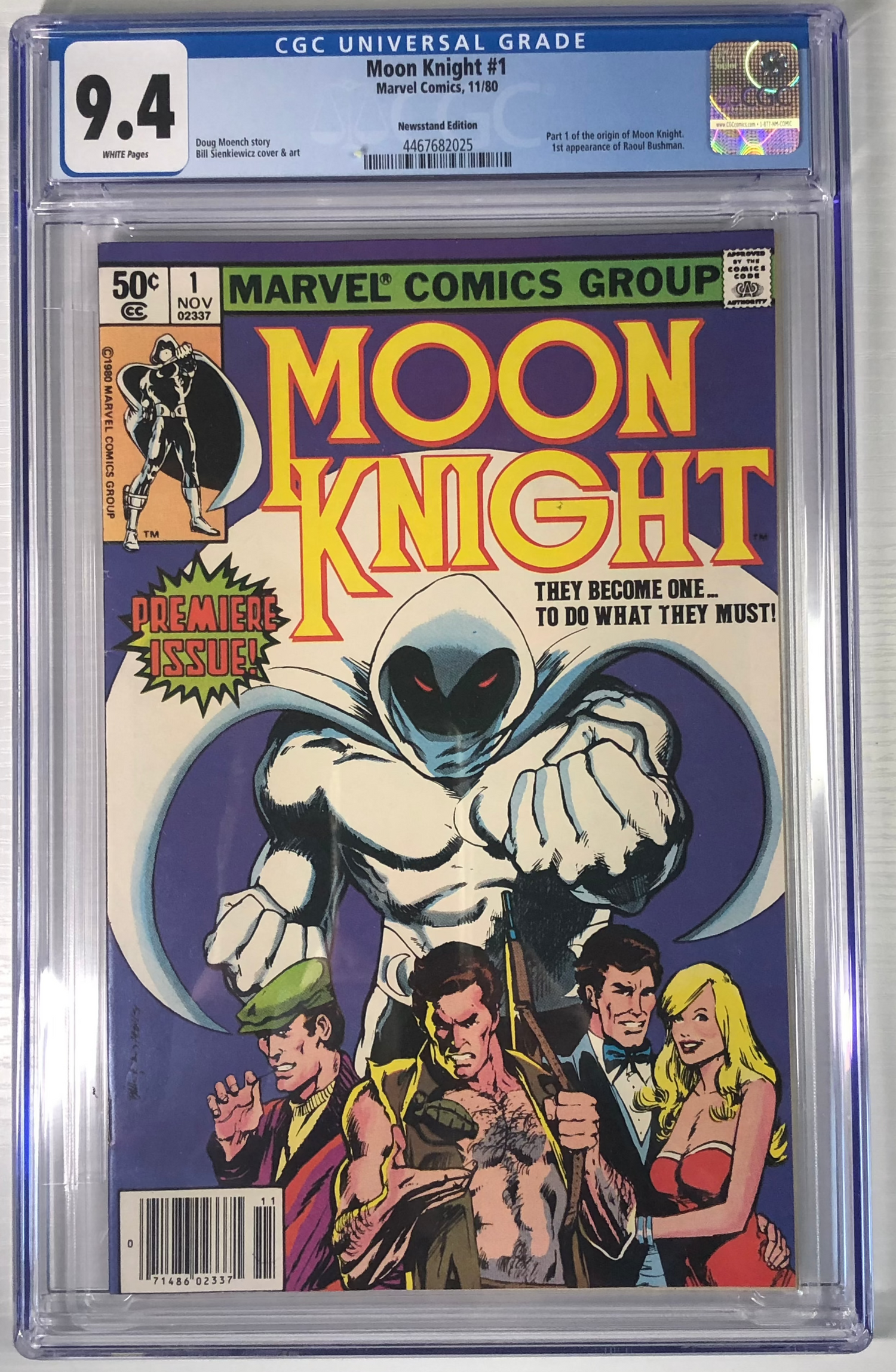 Moon Knight #1 Newsstand Edition CGC 9.4 White Pages Comic Book Collectible