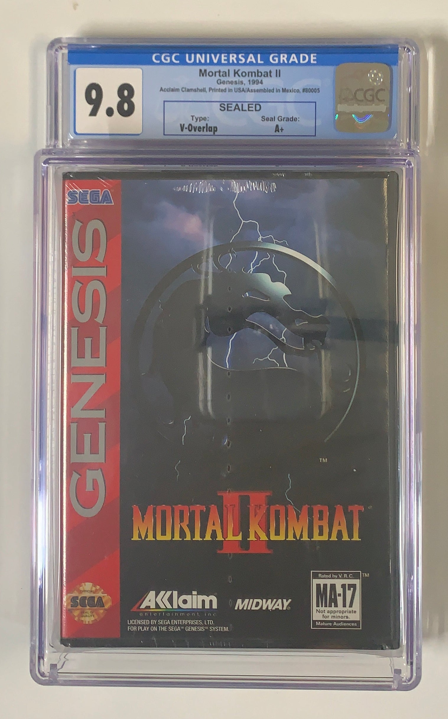 Mortal Kombat 2 CGC 9.8 A+ Sega Genesis