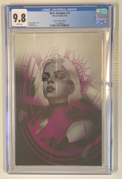 New Avengers #2 - CGC 9.8 - Oliver "Virgin" Edition Modern Graded Comic Book Front