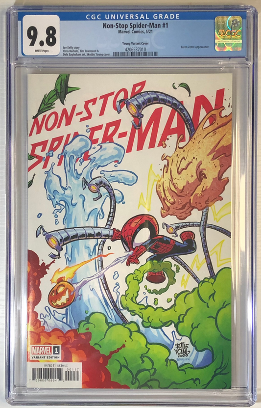Non-Stop Spider-Man #1 - CGC 9.8 - Young Variant graded comic book marvel slab front