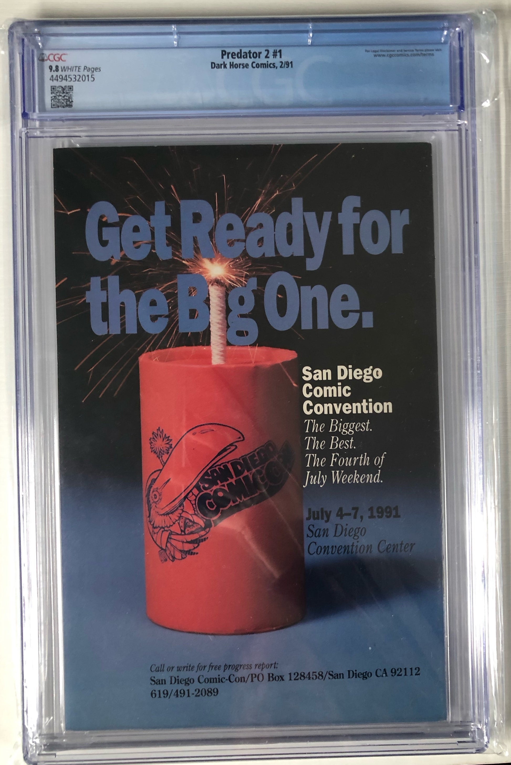 Predator 2 #1 CGC 9.8 cgc modern graded domic book back