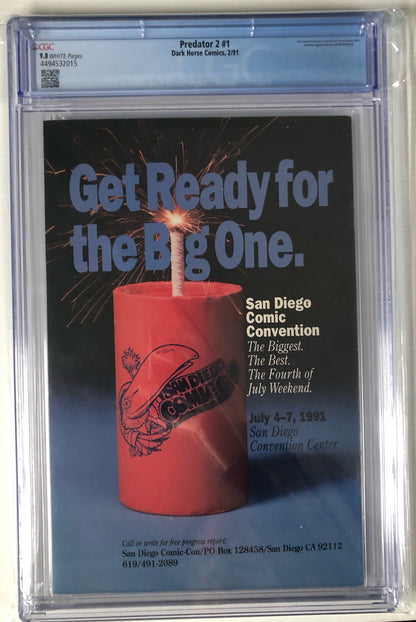 Predator 2 #1 CGC 9.8 cgc modern graded domic book back