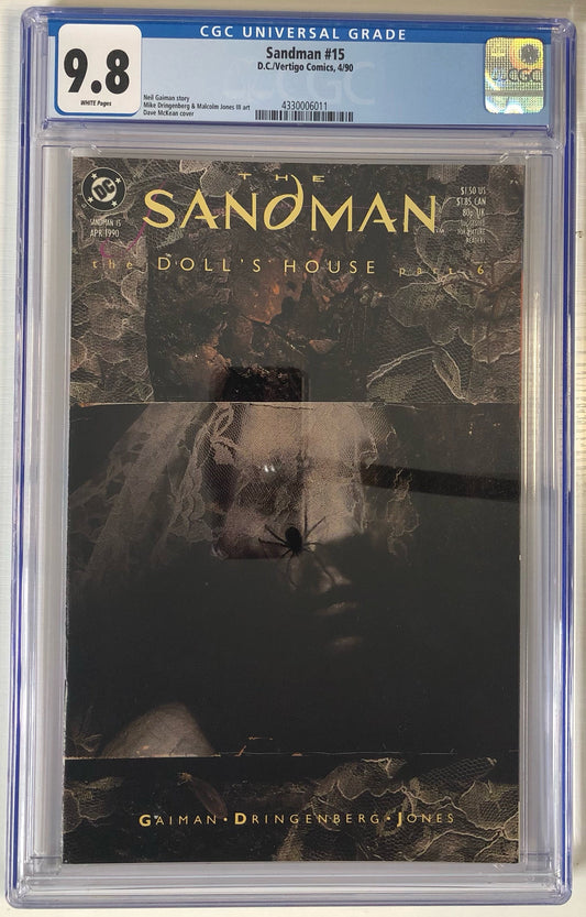Sandman #15 CGC 9.8 CGC Graded Comic Book Modern  Front