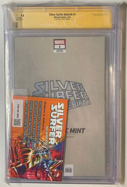Silver Surfer Rebirth #1 - CGC 9.8 - Signed/Sketch by Felipe Massafera - Comic Mint "Virgin" Edition back