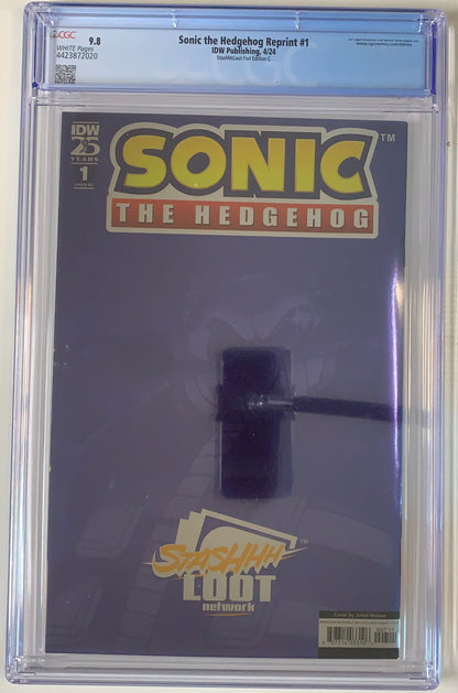Sonic the Hedgehog Reprint #1 CGC 9.8 - StashhhLoot Foil Edition C graded comic book back cover