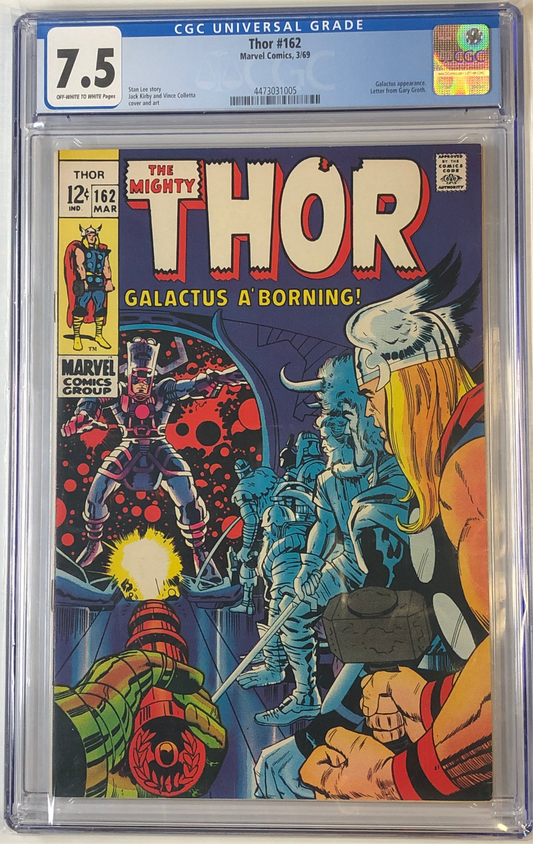 Thor #162 - CGC 7.5 silver age graded comic book key 1969 stan lee front