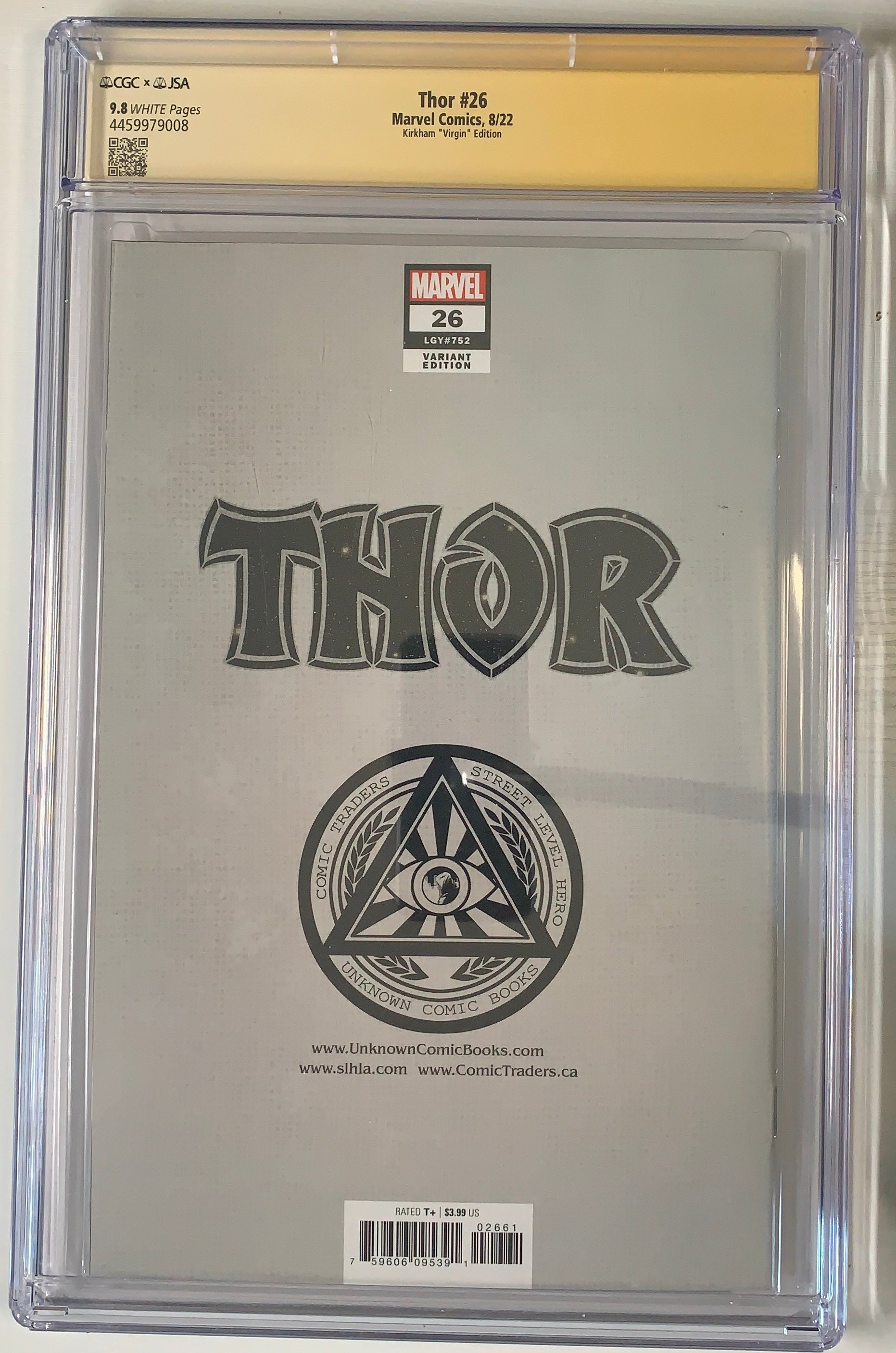 Thor #26 - CGC 9.8 - Signed by Tyler Kirkham Modern Age Graded Comic Book back cover