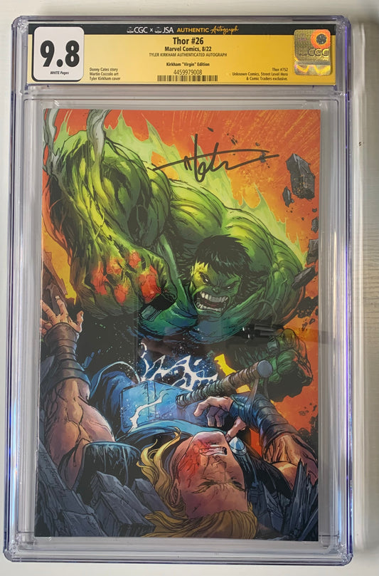 Thor #26 - CGC 9.8 - Signed by Tyler Kirkham Modern Age Graded Comic Book front cover