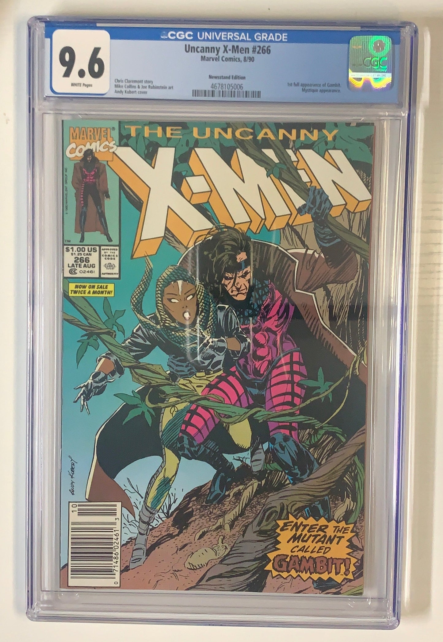 Uncanny X-Men #266 - CGC 9.6 - Newsstand CGC Modern Graded Comic Book Front Key