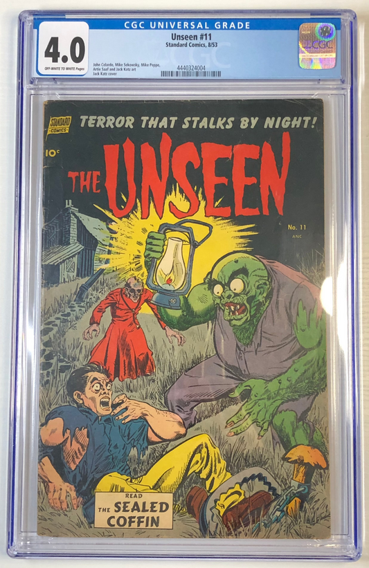 Unseen #11 - CGC 4.0 graded comic book Golden age collectible slab Front