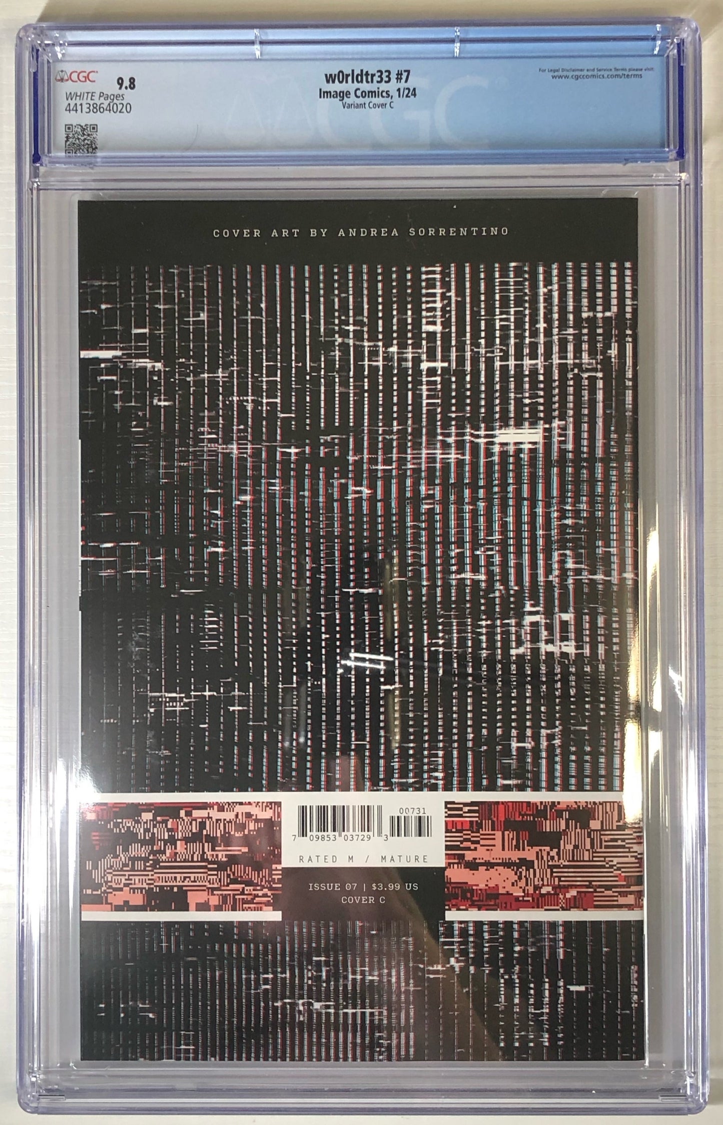 W0rldtr33 #7 CGC 9.8 Variant Cover C Worldtree graded comic book slab back