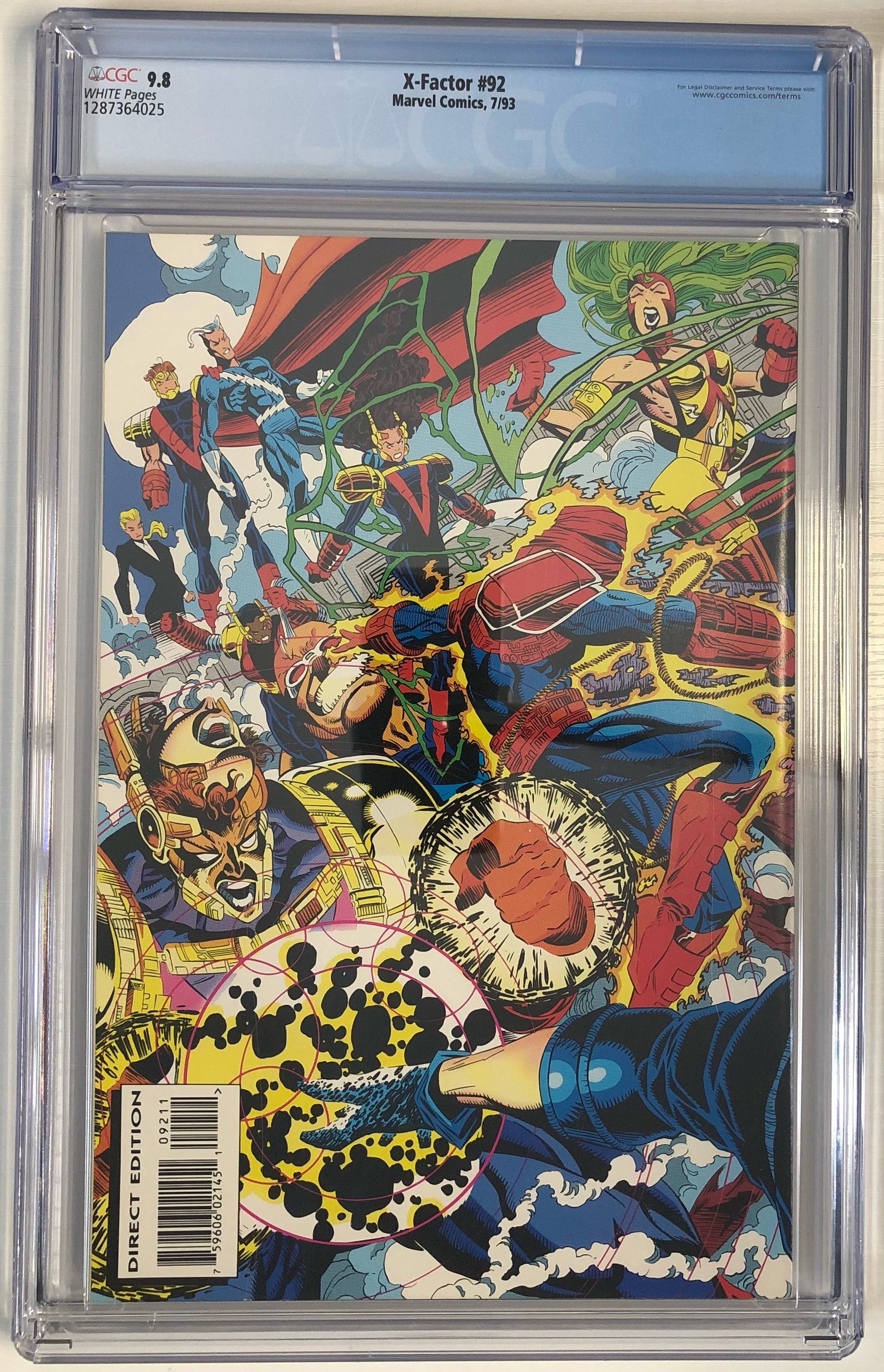 X-Factor #92 CGC 9.8 Modern CGC Graded Comic Book Key Back Cover