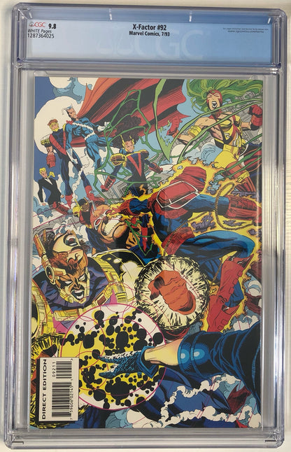 X-Factor #92 CGC 9.8 Modern CGC Graded Comic Book Key Back Cover